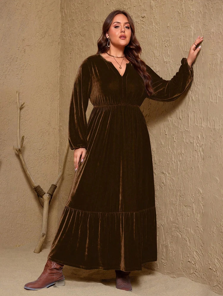Velvet Elegance Maxi Dress – Chic