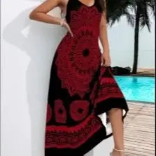 Monochrome Mandala Maxi Dress