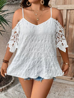 Curve Crochet Cold Shoulder Top