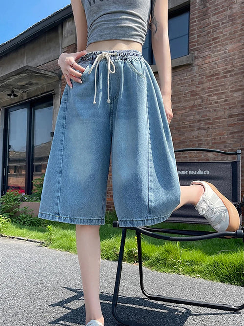 Curve Ease Denim Culotte Shorts