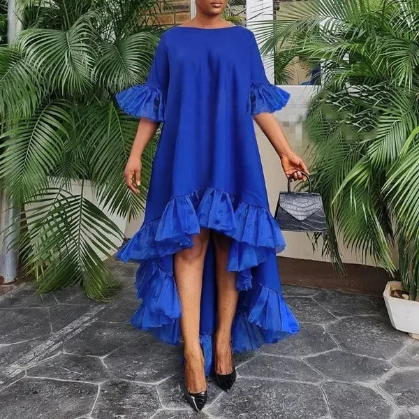 Solid Color Short Sleeve Dress