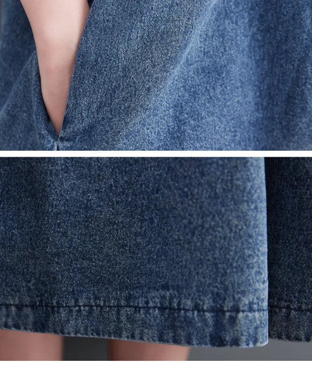 Curve Boho Denim Pinafore Dress