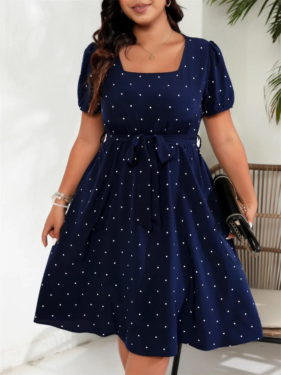 Curvy Charm Polka Dot Dress