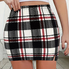 Curve Check Mini Skirt