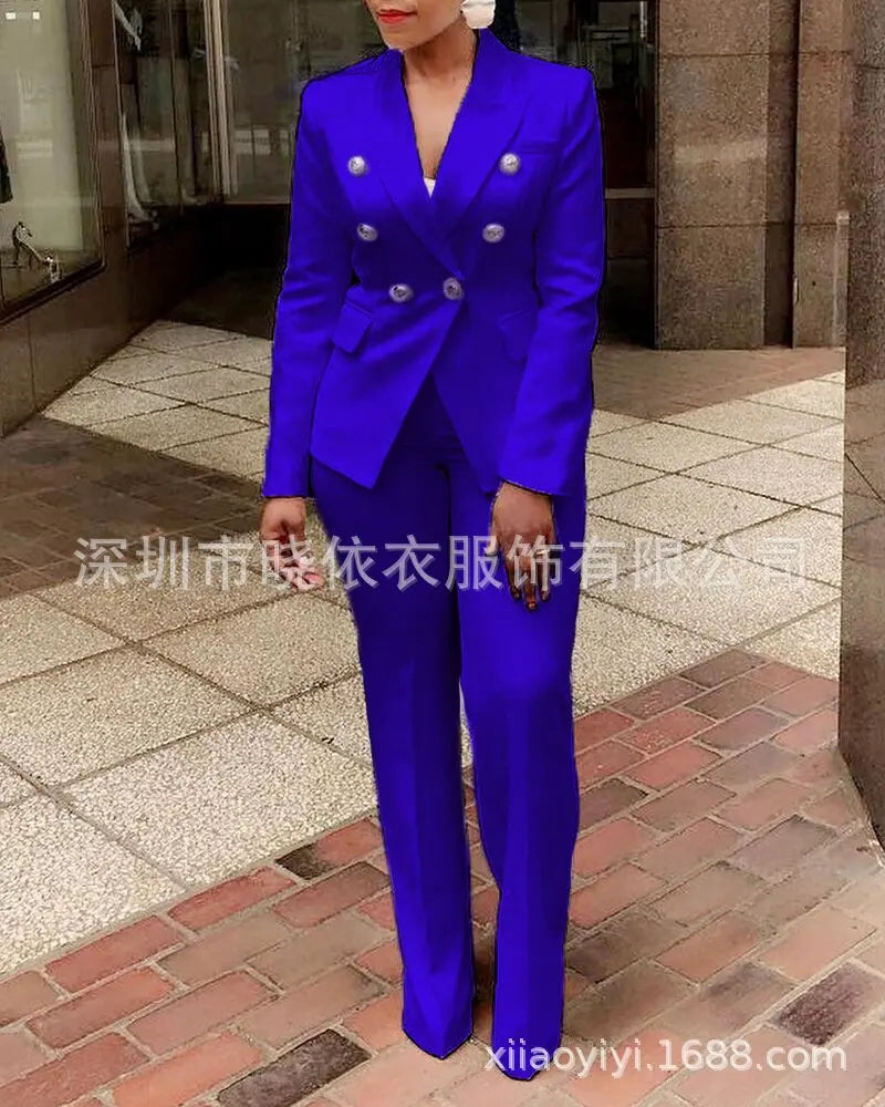 Double-Breasted Blazer Pantsuit