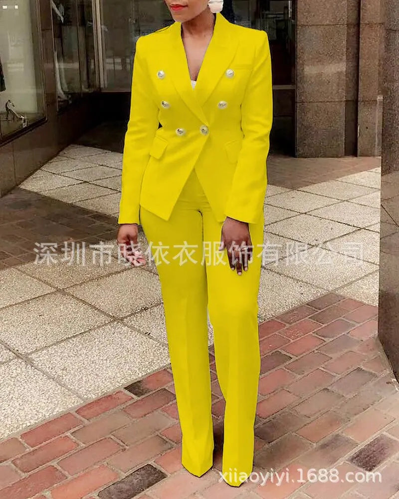 Double-Breasted Blazer Pantsuit