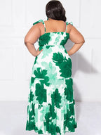 Flower Printed Off Shoulder Dress