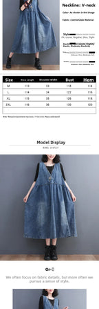 Curve Boho Denim Pinafore Dress