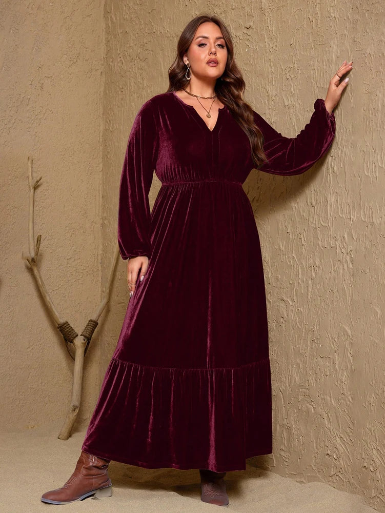 Velvet Elegance Maxi Dress – Chic