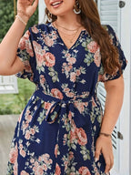 Curve Bloom Belted Dress