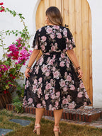 Midnight Rose Wrap Dress