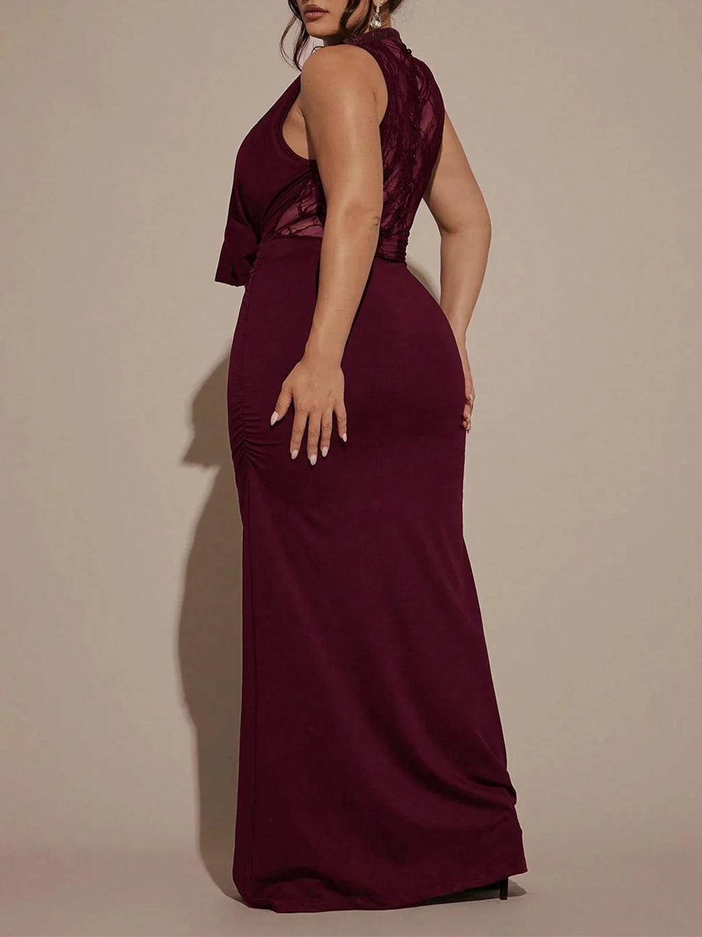 Sleeveless Lace Bodycon Fit Maxi Dress