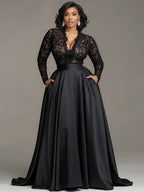 Long Sleeve Lace Hollow Out Party Dress