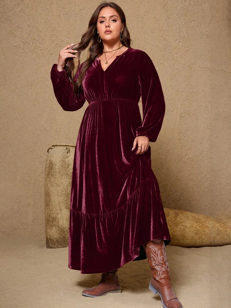 Velvet Elegance Maxi Dress – Chic