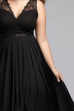 Chiffon Sleeveless Empire Waist Tea-Length Dress