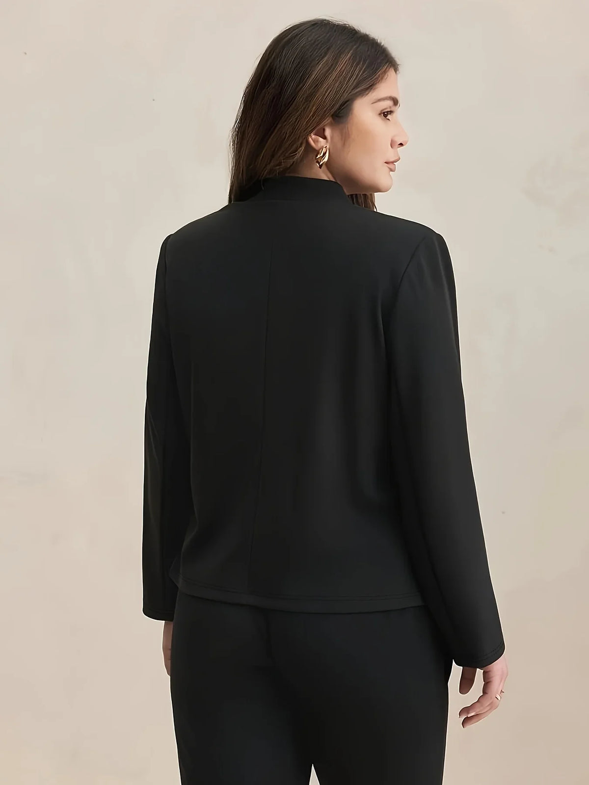 Open-Front Blazer and Tapered Pantsuit