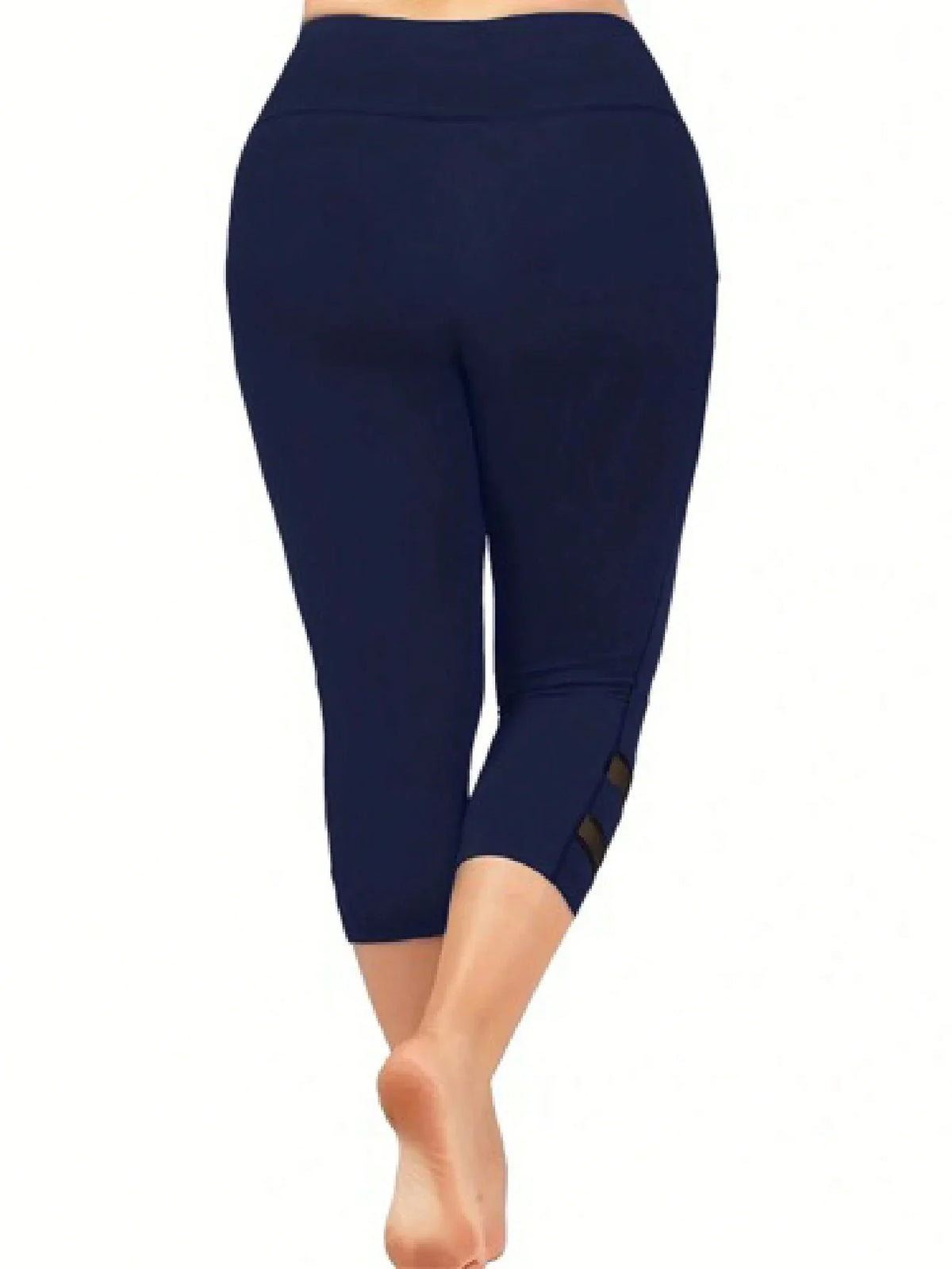 Contrast Mesh Capri Leggings