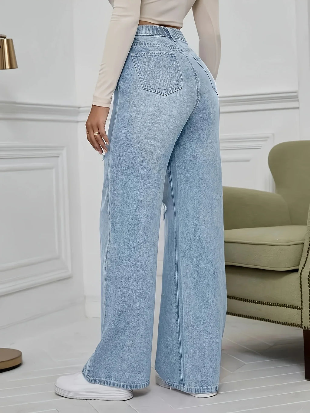 Stretch ripped trousers jeans