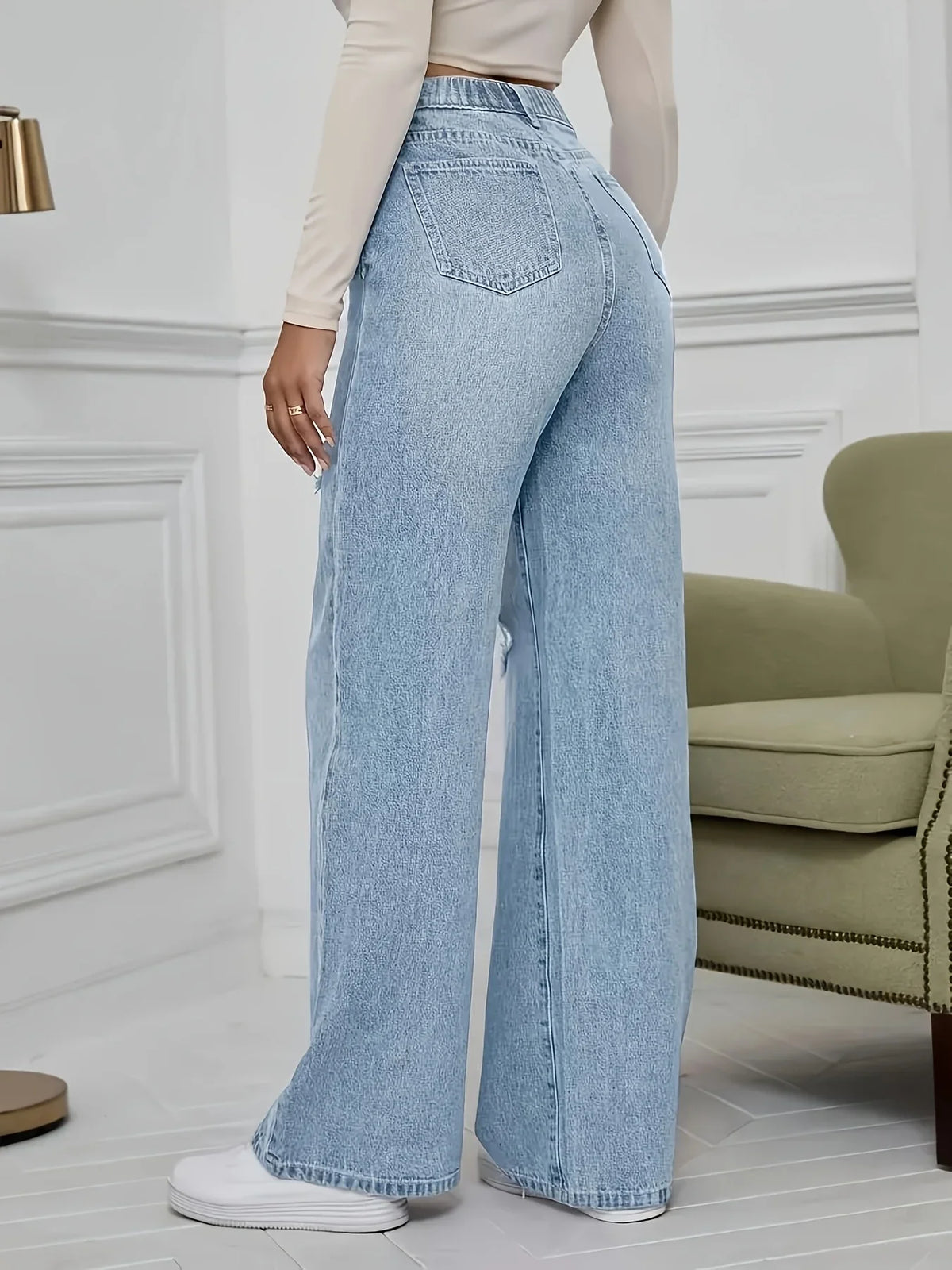Stretch ripped trousers jeans