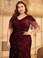 Sequin Fringe Formal Dress