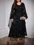 Floral Lace Bell Sleeve Party Dress