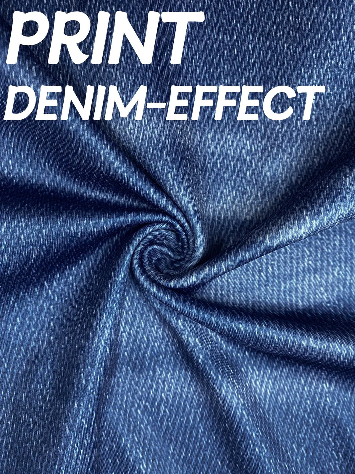 Faux Denim Print Capri Leggings