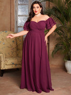 Ruffle Sleeve Plus Size Maxi Dress