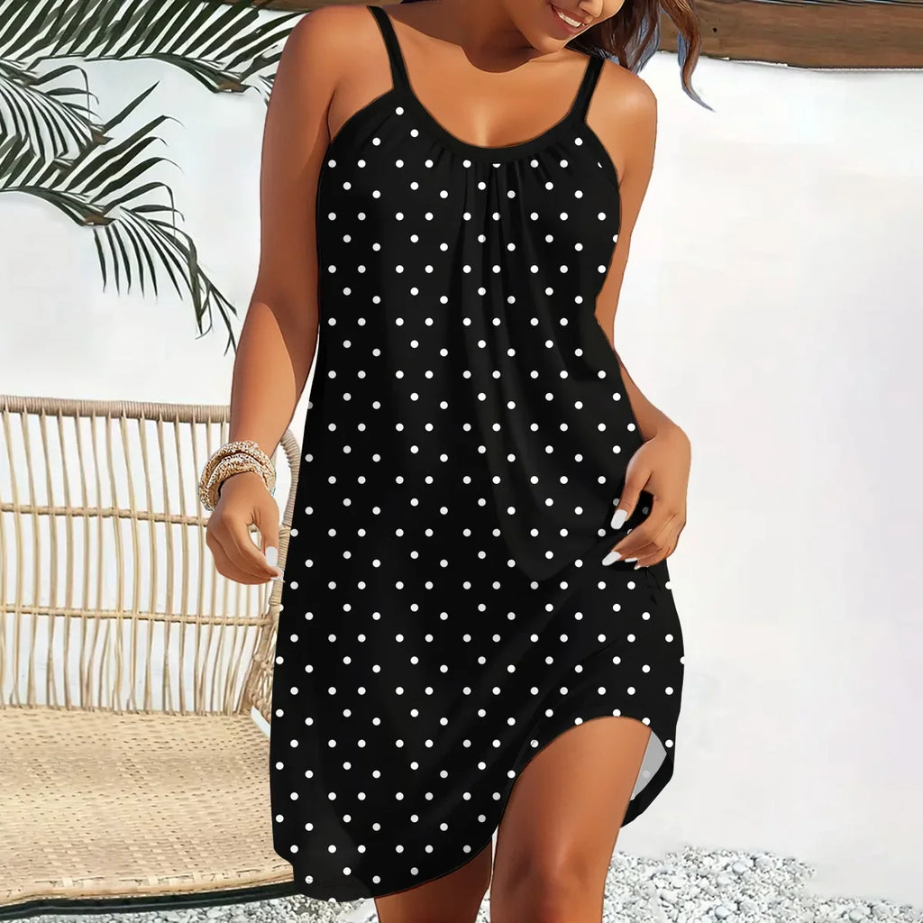 Round neck printed dress