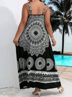 Monochrome Mandala Maxi Dress