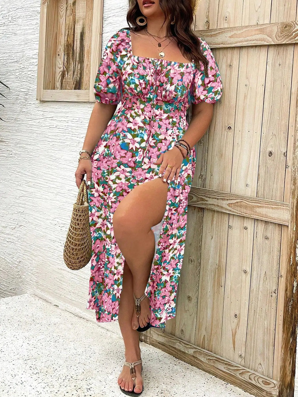 Emerald Bloom Maxi Dress