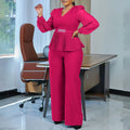 Fuchsia Power Pleated Peplum Pantsuit