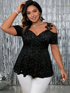 Curve Sparkle Peplum Top