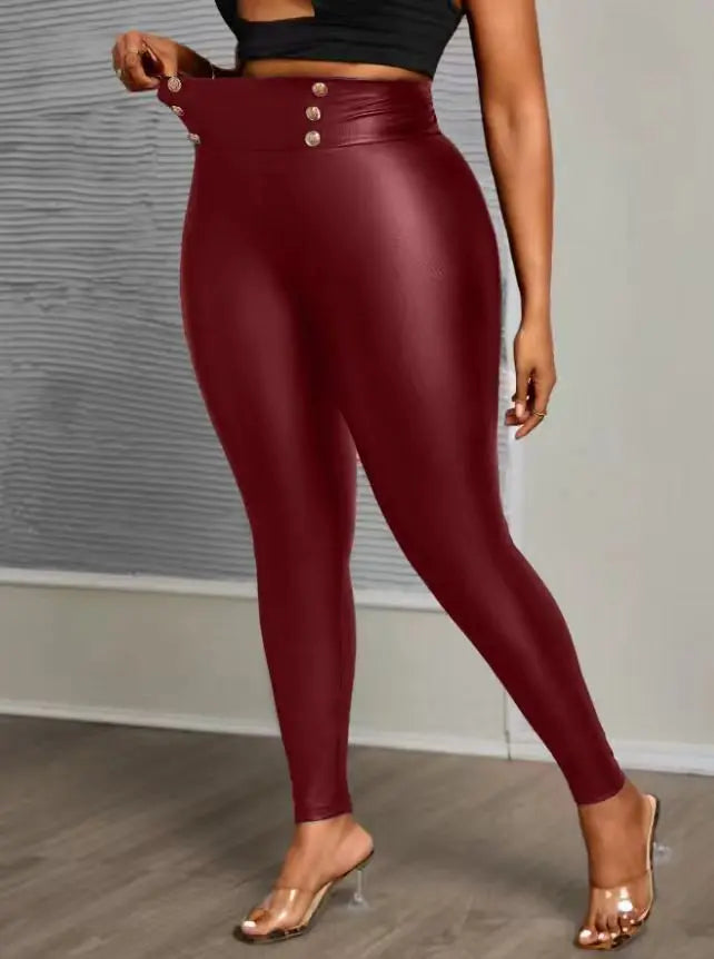 Stretch Leggings with Button Waist