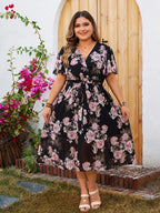 Midnight Rose Wrap Dress