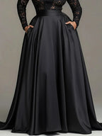 Long Sleeve Lace Hollow Out Party Dress