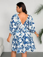 Ocean Bloom Romantic Floral Print maxi dress
