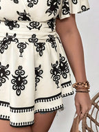 Curve Ornate Wrap Top