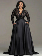 Long Sleeve Lace Hollow Out Party Dress