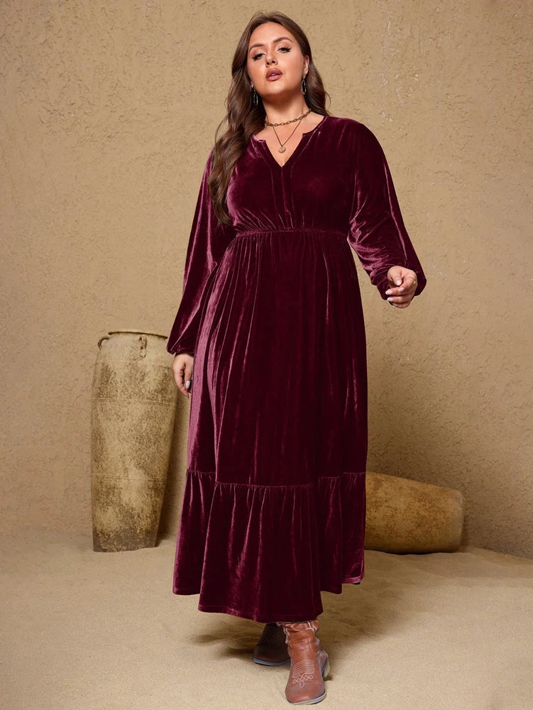 Velvet Elegance Maxi Dress – Chic