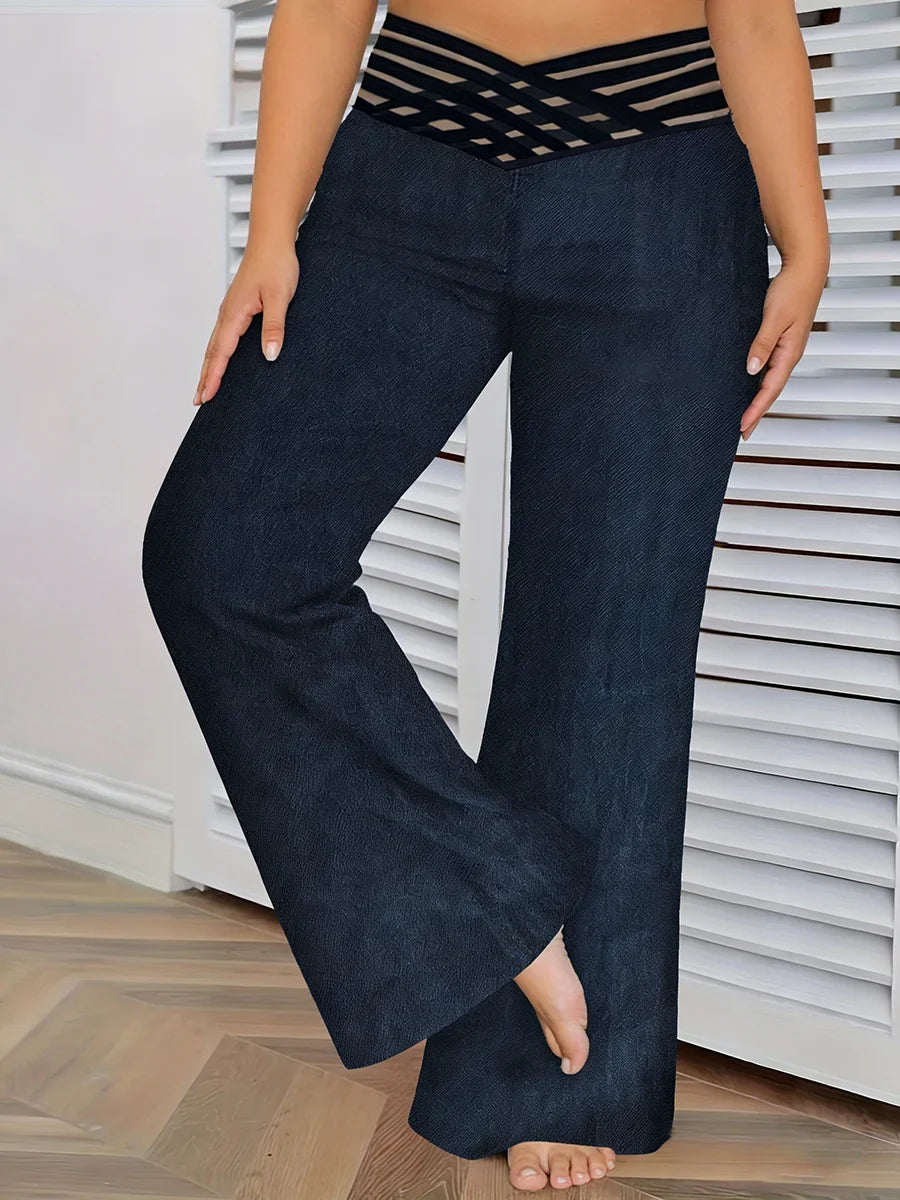 Curve Cross-Waist Wide-Leg Pants
