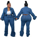Curvy Chic Ruched Denim Set