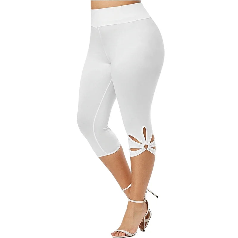 Elastic Waist Seamless Casual Capri Leggins