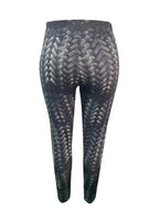 Faux Leather Look Woven Pattern Leggings