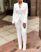 Double-Breasted Blazer Pantsuit