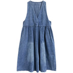 Curve Boho Denim Pinafore Dress